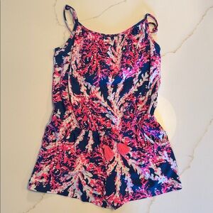 Lilly Pulitzer girls Aleene Romper in Beyond the Sea Size M 6-7 NWOT